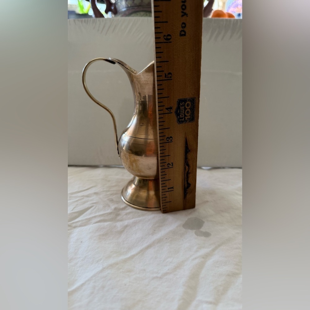 Vintage gold brass Pitcher - Picture 11 of 12